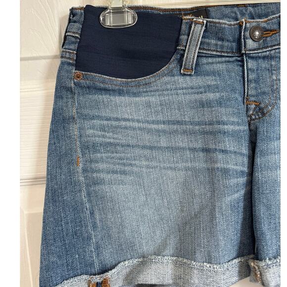 J. Crew Maternity Side Panel Cuffed Jean Shorts Size 27 - Picture 2 of 5
